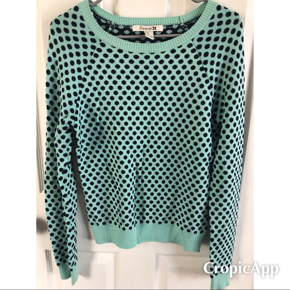 Teal Polka Dot Sweater